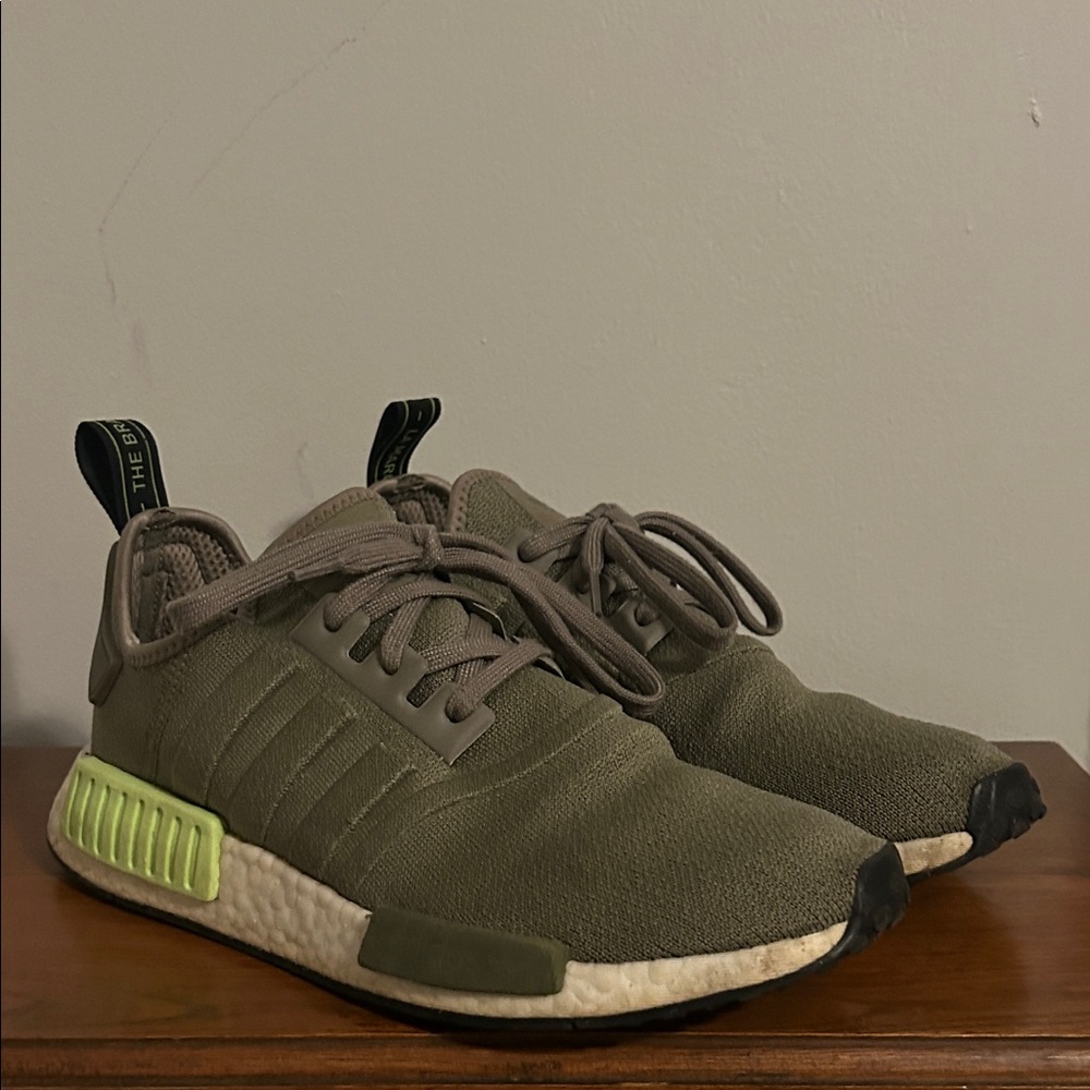 adidas Men’s Olive Green Knit Runner Sneakers